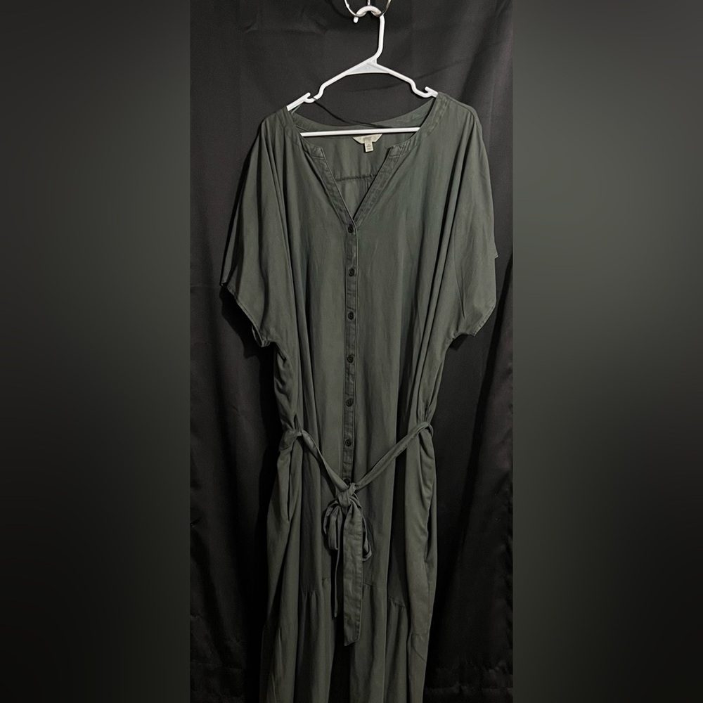 Green Button down dress